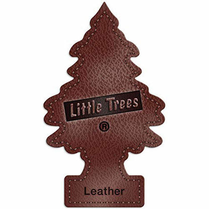 Picture of Little Trees - U6P-60290-AMA LITTLE TREES Car Air Freshener - Hanging Tree Provides Long Lasting Scent for Auto or Home - Leather, 24 count, (4) 6-packs