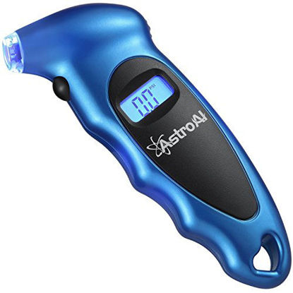 Picture of AstroAI Digital Tire Pressure Gauge 150 PSI 4 Settings for Car Truck Bicycle with Backlit LCD and Non-Slip Grip, Blue