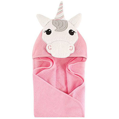 Picture of Hudson Baby Unisex Baby Cotton Animal Face Hooded Towel, Unicorn, One Size