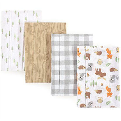 Picture of Hudson Baby Unisex Baby Cotton Flannel Burp Cloths, Woodland, One Size