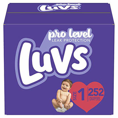 Picture of Diapers Newborn/Size 1 (8-14 lb), 252 Count - Luvs Ultra Leakguards Disposable Baby Diapers, ONE MONTH SUPPLY