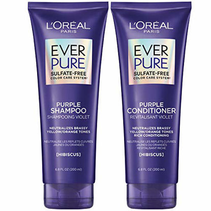 Picture of L'Oreal Paris EverPure Brass Toning Purple Shampoo and Conditioner Kit, 8.5 Ounce, Set of 2 (Packaging May Vary)