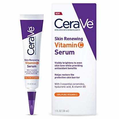 Picture of CeraVe Vitamin C Serum with Hyaluronic Acid | Skin Brightening Serum for Face with 10% Pure Vitamin C | Fragrance Free | 1 Fl. Oz