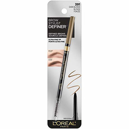 Picture of L'Oreal Paris Makeup Brow Stylist Definer Waterproof Eyebrow Pencil, Ultra-Fine Mechanical Pencil, Draws Tiny Brow Hairs & Fills in Sparse Areas & Gaps, Dark Blonde, 0.003 Ounce (Pack of 1)