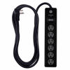 Picture of GE 6 Outlet Surge Protector, 10 Ft Extension Cord, Power Strip, 600 Joules, Twist-to-Close Safety Covers, Black, 37442