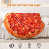 Picture of CASOFU Burritos Blanket, Salami Blanket, Giant Pizza Throw Blanket, Novelty Pizza Blanket for Your Family, Soft and Comfortable Flannel Pizza Blanket for Kids.(Red, 60 inches)