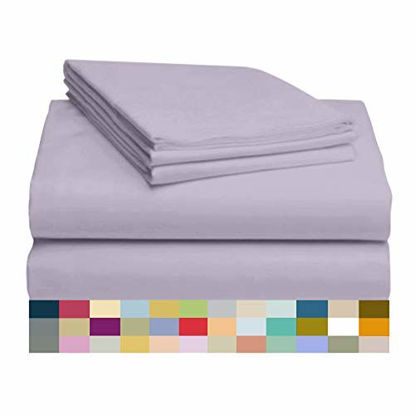 Picture of LuxClub 4 PC Sheet Set Bamboo Sheets Deep Pockets 18" Eco Friendly Wrinkle Free Sheets Machine Washable Hotel Bedding Silky Soft - Periwinkle Twin XL