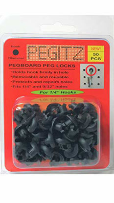 Picture of Pegitz Pegboard Peg Locks 50PCS (1/4 inch, Black)