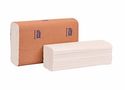 Picture of Tork 424824 Advanced Multifold Paper Hand Towel, 3-Panel, 1-Ply, 9.0" Width x 9.5" Length, White (Case of 16 Packs, 250 Towels Per Pack, 4000 Towels Per Case)