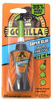Picture of Gorilla Micro Precise Super Glue Gel, 5.5 gram, Clear, (Pack of 1)
