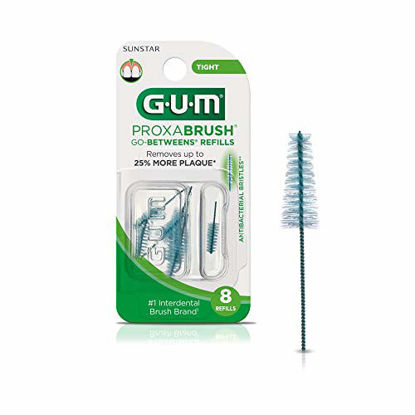 Picture of GUM - 414B Proxabrush Go-Betweens Interdental Brush Refills, Tight, 8 Count
