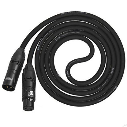 Picture of LyxPro 6 Feet XLR Microphone Cable Balanced Male to Female 3 Pin Mic Cord for Powered Speakers Audio Interface Professional Pro Audio Performance and Recording Devices - Black