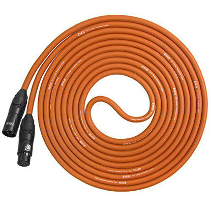 Picture of LyxPro 10 Feet XLR Microphone Cable Balanced Male to Female 3 Pin Mic Cord for Powered Speakers Audio Interface Professional Pro Audio Performance and Recording Devices - Orange