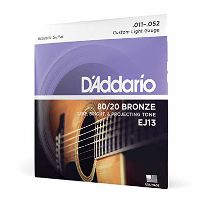 Picture of D'Addario EJ13 80/20 Bronze Acoustic Guitar Strings, Custom Light, 11-52