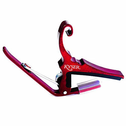 Picture of Kyser Quick-Change Capo for 6-string acoustic guitars, Ruby Red, KG6R