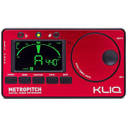 Picture of KLIQ MetroPitch - Metronome Tuner for All Instruments - with Guitar, Bass, Violin, Ukulele, and Chromatic Tuning Modes - Tone Generator - Carrying Pouch Included, Red