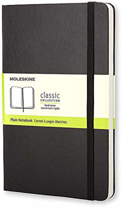 Picture of Moleskine Classic Notebook, Hard Cover, Large (5" x 8.25") Plain/Blank, Black, 240 Pages