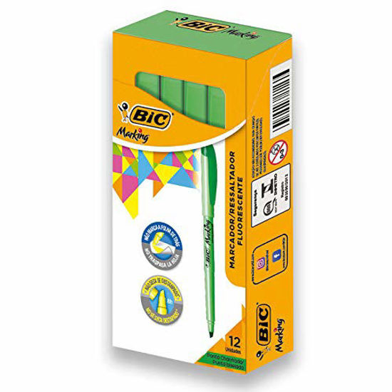 Picture of BIC Brite Liner Highlighter, Chisel Tip, Green, 12-Count