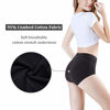 Picture of wirarpa Womens High Waisted Cotton Underwear Full Brief Panties Ladies No Ride Up Underpants 4 Pack Black Beige Size 7, Large