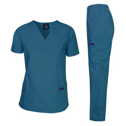Picture of Dagacci Medical Uniform Women's Medical Scrub Set Top and Pant, Caribbean, S