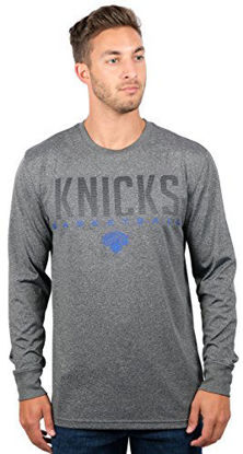 Picture of Ultra Game NBA New York Knicks Mens Active Long Sleeve Tee Shirt, Heather Charcoal, X-Large