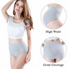 Picture of wirarpa Women's Cotton Underwear High Waisted Full Coverage Brief Panties 4 Pack Ladies Comfort No Muffin Top Underpants Heather Gray, Size Large