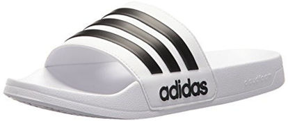 Picture of adidas Men's Adilette Shower Slide Sandal, Black/White, 5 M US