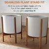 Picture of 12" Large Plant Pot by Fox & Fern - Fits Plant Stand - Drainage Plug - Outdoor Indoor - Matte White