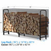 Picture of Amagabeli 8ft Firewood Log Rack Cover Combo Set Waterproof Outdoor Log Holder for Fireplace Heavy Duty Wood Stacker for Patio Kindling Logs Storage Steel Tubular Wood Pile Rack Tool Accessories Black