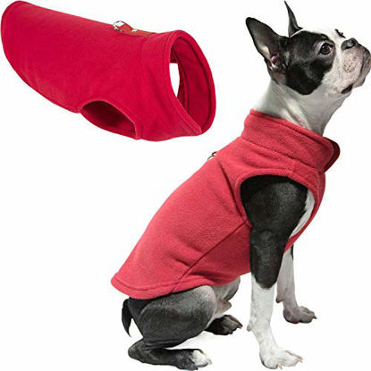 Picture of Gooby Dog Fleece Vest - Red, X-Small - Pullover Dog Jacket with Leash Ring - Winter Small Dog Sweater - Warm Dog Clothes for Small Dogs Girl or Boy for Indoor and Outdoor Use