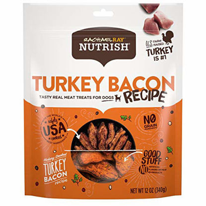 Picture of Rachael Ray Nutrish Turkey Bacon Real Meat Dog Treats, Hickory Smoked Turkey Bacon Recipe, 12 Ounces, Grain Free