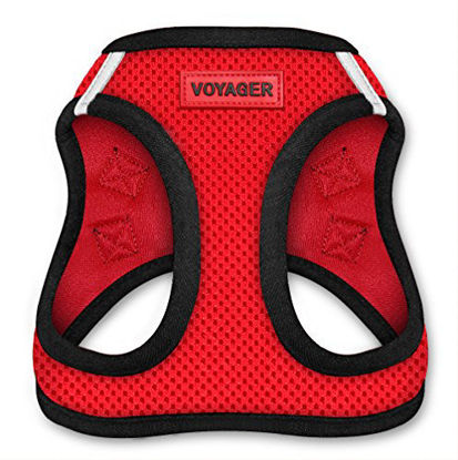 Picture of Voyager Step-in Air Dog Harness - All Weather Mesh, Step in Vest Harness for Small and Medium Dogs by Best Pet Supplies, Red Base, XL (Chest: 21 - 23") (207-RDB-XL)