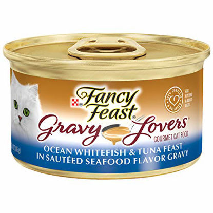 Picture of Purina Fancy Feast Gravy Wet Cat Food, Gravy Lovers Ocean Whitefish & Tuna Feast in Seafood Gravy - (24) 3 oz. Cans