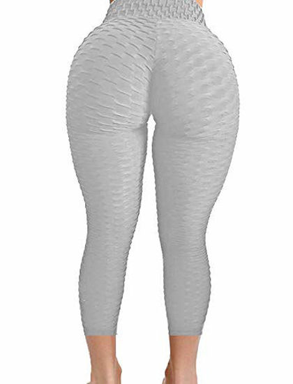 Picture of SEASUM Women's Brazilian Capris Pants High Waist Tummy Control Slimming Booty Leggings Workout Running Butt Lift Tights L