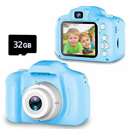 Picture of Seckton Upgrade Kids Selfie Camera, Christmas Birthday Gifts for Boys Age 3-9, HD Digital Video Cameras for Toddler, Portable Toy for 3 4 5 6 7 8 Year Old Boy with 32GB SD Card-Blue