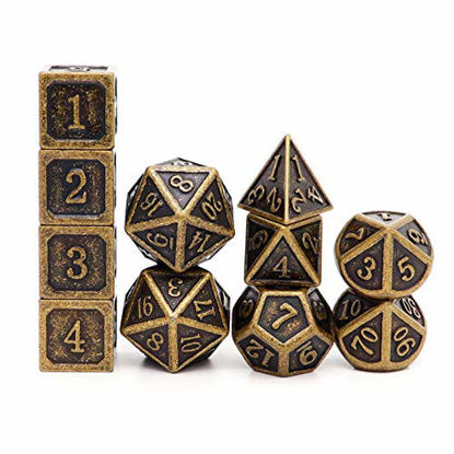 Picture of Haxtec 11PC Metal DND Dice Set D&D Extra D6 D20 for Dungeons and Dragons TTRPG Games-Antique Bronze 11PCS