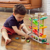 Picture of TOP BRIGHT Car Ramp Toy for 1 2 3 Year Old Boy Gifts, Toddler Race Track Toy with 4 Wooden Cars and 3 Car Garage