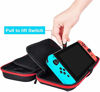 Picture of Hestia Goods Switch Case and Tempered Glass Screen Protector for Nintendo Switch - Deluxe Hard Shell Travel Carrying Case, Pouch Case for Nintendo Switch Console & Accessories, Streak Red