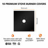 Picture of 10 pack, gas stove protector, stove burner liners, stovetop range protectors, set top burner covers black, size 10.6 x 10.6 non stick reusable cover easy to clean, double thickness