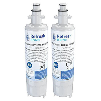 Picture of Refresh Replacement Refrigerator Water Filter Compatible with Kenmore 46-9690, ADQ36006102 and LG LT700P, ADQ36006101 (2 Pack)