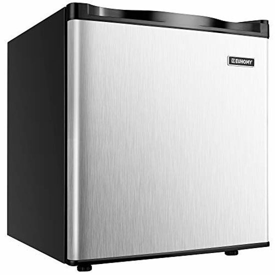 Picture of Euhomy Mini Freezer Countertop, 1.1 Cubic Feet, Single Door Compact Upright Freezer with Reversible Stainless Steel Door, Removable Shelves, Small freezer for Home/Dorms/Apartment/Office(Silver)