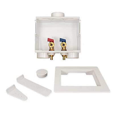 Picture of Eastman 60245 Washing Machine Outlet Box, 1/2-inch PEX, Recessed, PVC, Double Drain