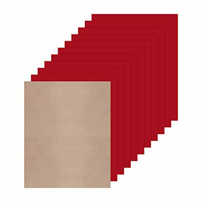 Picture of JANDJPACKAGING Red Heat Transfer Vinyl HTV for T-Shirts,10 Pack 12" x 10" Sheets for Iron On T Shirts - for Silhouette Cameo Or Cricut - Heat Press Machine