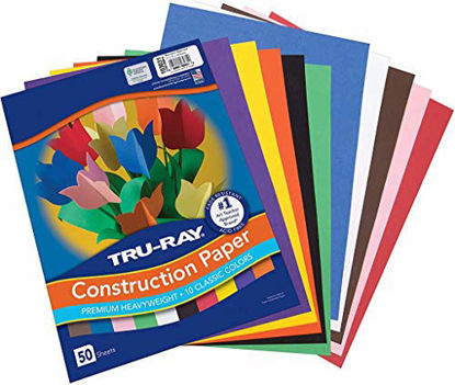 Picture of Tru-Ray Construction Paper, 10 Classic Colors, 9" x 12", 50 Sheets