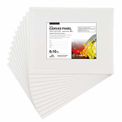 Picture of PHOENIX Artist Painting Canvas Panels - 8x10 Inch / 12 Pack - Triple Primed Cotton Canvas Boards for Oil & Acrylic Painting