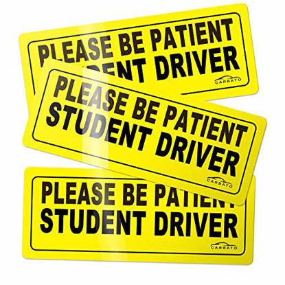 Picture of CARBATO Student Driver Magnet Safety Sign Vehicle Bumper Magnet - Car Vehicle Reflective Sign Sticker Bumper for New Drivers - Set of 3