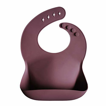 Picture of mushie Silicone Baby Bib | Adjustable Fit Waterproof Bibs (Dusty Rose)