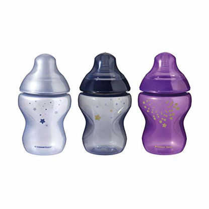 Picture of Tommee Tippee Closer to Nature Limited Edition Baby Bottles, Midnight Skies - 9oz, 3ct, Blue