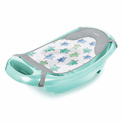 Picture of Summer Splish 'n Splash Newborn to Toddler Tub (Aqua) - 3-Stage Tub for Newborns, Infants, and Toddlers - Includes Fabric Newborn Sling, Cushioned Support, Parent Assist Tray, and a Drain Plug