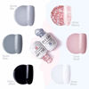 Picture of Gellen Gel Nail Polish 6 Colors Set - Decent Luxury Set Series, Elegant Nail Art Colors Black White Pastel Grays Nude Glitter Pink Manicure Kit